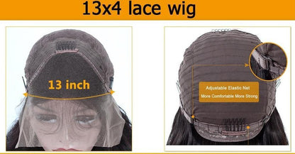 13x4 HD Transparent Lace Front Straight Silky Human Hair Wig