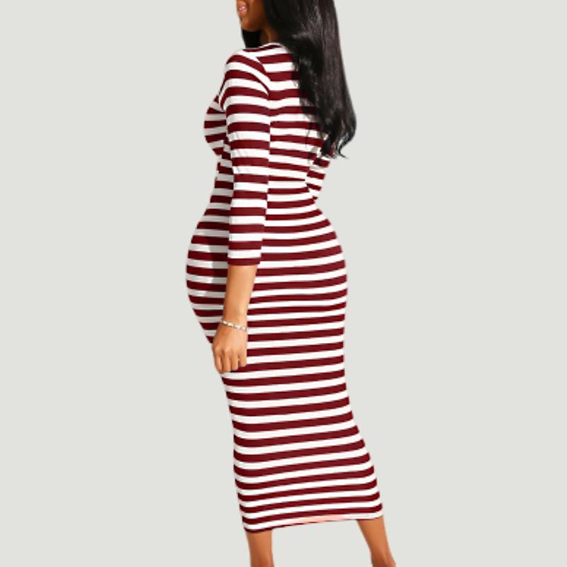 Striped Bodycon Maxi Dress