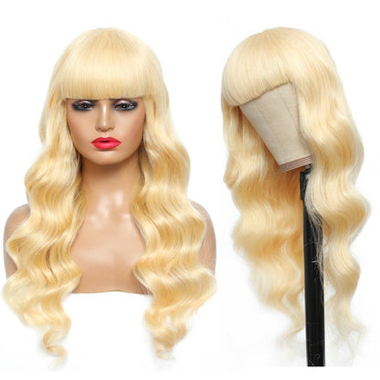 Blonde Body Wave with Bangs- Brazilian Human Hair Wig