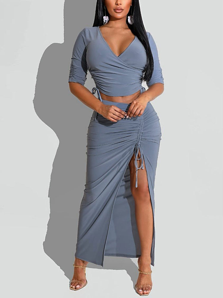 Two Piece Ruched Dress