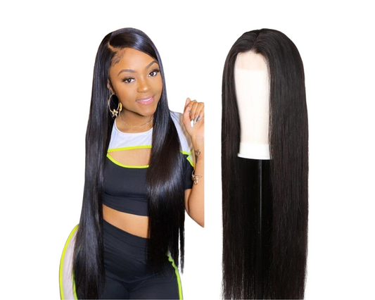 180% Density Full 4x4 Transparent Lace Front Straight Human Hair Wig