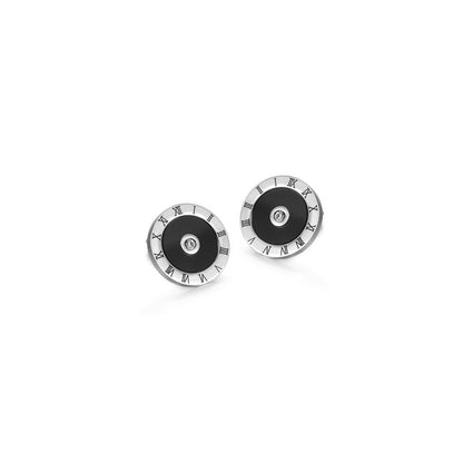 Roman Numeral Luxe Round Earrings