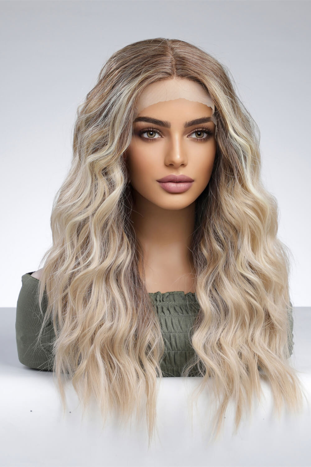 13x2 Lace Front Synthetic Beachy Waves 24 inch Wig