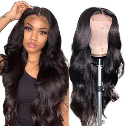13x4 HD Transparent Lace Front Straight Silky Human Hair Wig